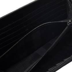 Burberry Navy Blue Leather Zip Around Wallet