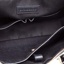 Pre Owned Burberry Dark Brown/Black Smoke Check PVC and Leather Laptop Bag