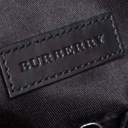 Pre Owned Burberry Dark Brown/Black Smoke Check PVC and Leather Laptop Bag