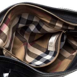 Pre Owned Burberry Black Leather Messenger Bag