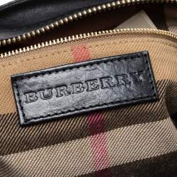 Pre Owned Burberry Black Leather Messenger Bag