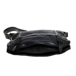 Pre Owned Burberry Black Leather Messenger Bag
