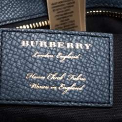 Pre Owned Burberry Blue/Beige Nova Check Canvas and Leather Messenger Bag