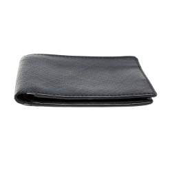 Burberry Navy Blue/Black Check Coated Canvas Bill Bifold Wallet