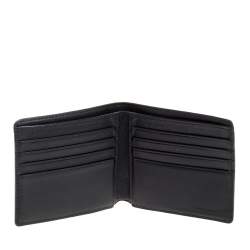 Burberry Navy Blue/Black Check Coated Canvas Bill Bifold Wallet