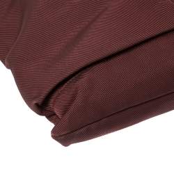 Pre Owned Burberry Burgundy/Black Nylon and Leather Tote