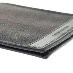 Burberry Dark Brown/Black Haymarket Check Coated Canvas Bifold Wallet
