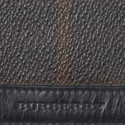 Burberry Dark Brown/Black Haymarket Check Coated Canvas Bifold Wallet