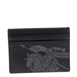 Burberry Red Leather Logo Print Card Case 