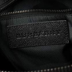 Pre Owned Burberry Black Leather Small Shaldon Messenger Bag
