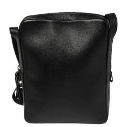 Pre Owned Burberry Black Leather Small Shaldon Messenger Bag