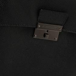 Pre Owned Burberry Black Leather Small Shaldon Messenger Bag