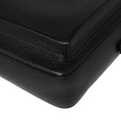 Pre Owned Burberry Black Leather Small Shaldon Messenger Bag