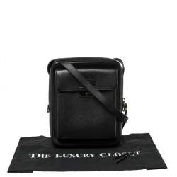 Pre Owned Burberry Black Leather Small Shaldon Messenger Bag