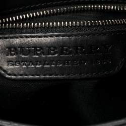 Burberry Black London Check Coated Canvas and Leather Slim Messenger Bag