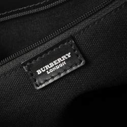Pre Owned Burberry Beige/Black Nova Check Coated Canvas and Leather Messenger Bag