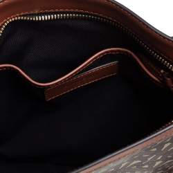 Pre Owned Burberry Brown TB Monogram Coated Canvas and Leather Trim Messenger Bag