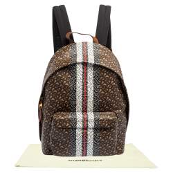 Burberry Multicolor TB-Print Coated Canvas and Leather Backpack