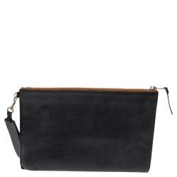 Burberry Black Leather Edin Zip Pouch