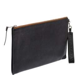 Burberry Black Leather Edin Zip Pouch