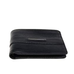 Pre Owned Burberry Black Leather Bifold Wallet