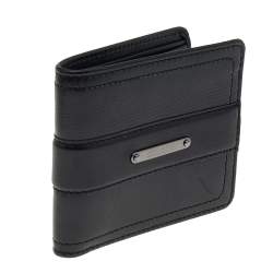 Pre Owned Burberry Black Leather Bifold Wallet