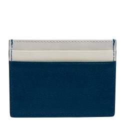 Burberry Blue/White Leather Card Holder 