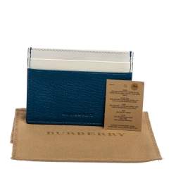 Burberry Blue/White Leather Card Holder 
