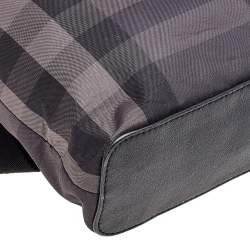 Burberry Black Smoke Check Nylon Messenger Bag