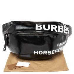 Buberry Black Coated Canvas XL Sonny Belt Sling Bag