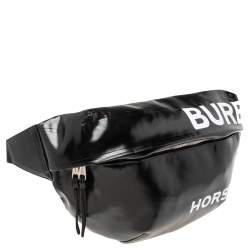 Buberry Black Coated Canvas XL Sonny Belt Sling Bag