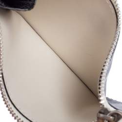 Pre Owned Burberry Black/White Leather Alwyn Zip Card Holder