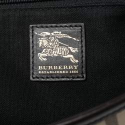 Pre Owned Burberry Beige/Brown Haymarket Coated Canvas and Leather Newton Messenger Bag