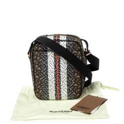 Burberry Brown TB Monogram Coated Canvas and Leather Thornton Messenger Bag