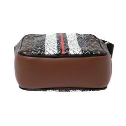 Burberry Brown TB Monogram Coated Canvas and Leather Thornton Messenger Bag