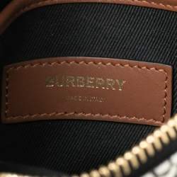 Burberry Brown TB Monogram Coated Canvas and Leather Thornton Messenger Bag