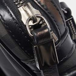 Burberry Black London Check Coated Canvas and Leather Messenger Bag