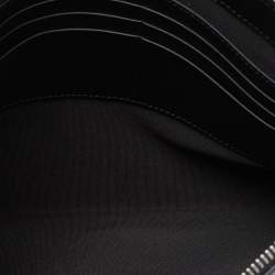 Burberry Black Leather Embossed Crest Wristlet Clutch