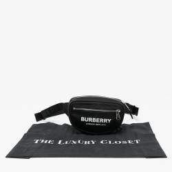 Burberry Black Logo Print Nylon Cannon Bum Bag