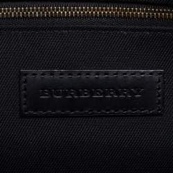 Pre Owned Burberry Black/Dark Brown Smoke Checked PVC And Leather Messenger Bag