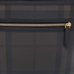 Pre Owned Burberry Black/Dark Brown Smoke Checked PVC And Leather Messenger Bag