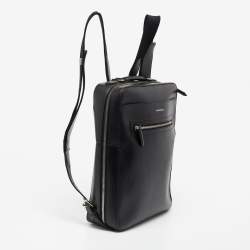 Burberry Black Leather Westport Square Backpack