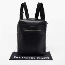 Burberry Black Leather Westport Square Backpack
