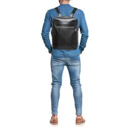 Burberry Black Leather Westport Square Backpack