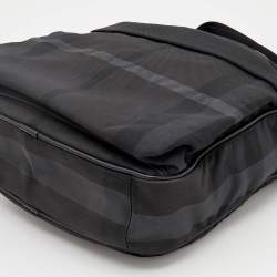 Pre Owned Burberry Black Smoke Check Nylon Messenger Bag