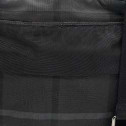 Pre Owned Burberry Black Smoke Check Nylon Messenger Bag