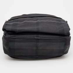 Pre Owned Burberry Black Smoke Check Nylon Messenger Bag
