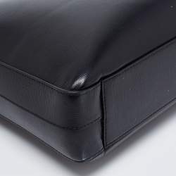 Pre Owned Burberry Black Leather Briefcase Bag