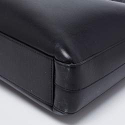 Pre Owned Burberry Black Leather Briefcase Bag
