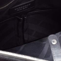 Pre Owned Burberry Black Leather Briefcase Bag